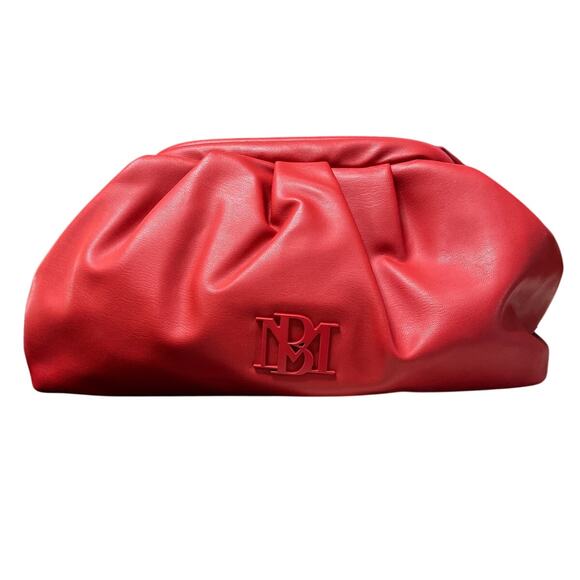 Badgley Mischka Red Wrapped Frame Clutch Detachable Chain Strap‎ NEW - Picture 1 of 9